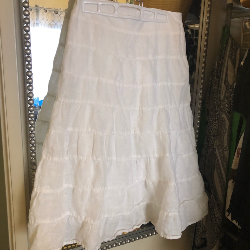 INC white layered skirt